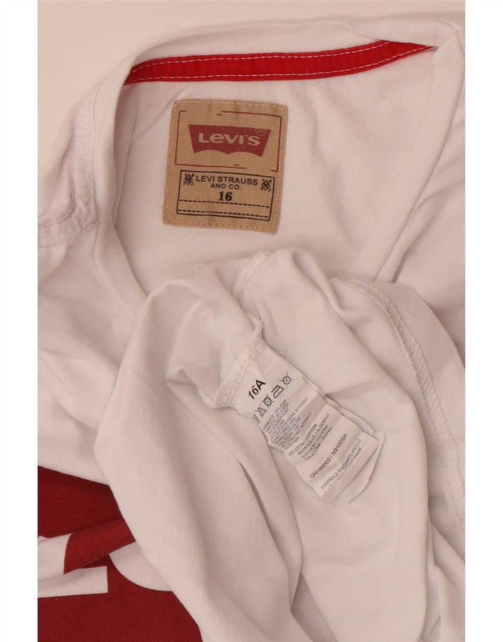Bluză cu grafică Levi's pentru băieți, cu mânecă lungă, 15-16 ani, bumbac alb