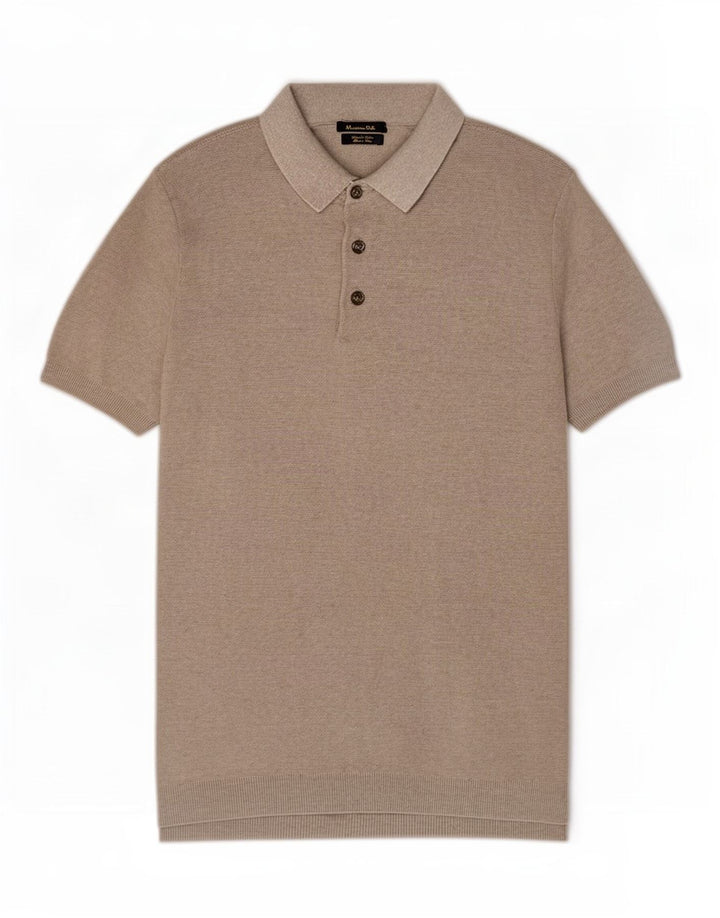 Tricou polo Massimo Dutti pentru bărbați, bumbac gri mare