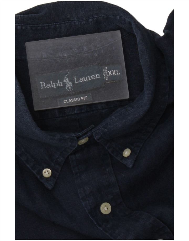 Cămașă cu mânecă scurtă pentru bărbați RALPH LAUREN, 2XL, in albastru bleumarin