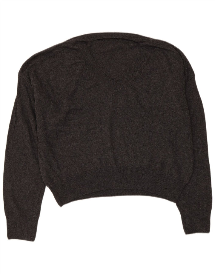 Pulover de damă ZARA supradimensionat cu decolteu în V UK 10 mic, gri, viscoză