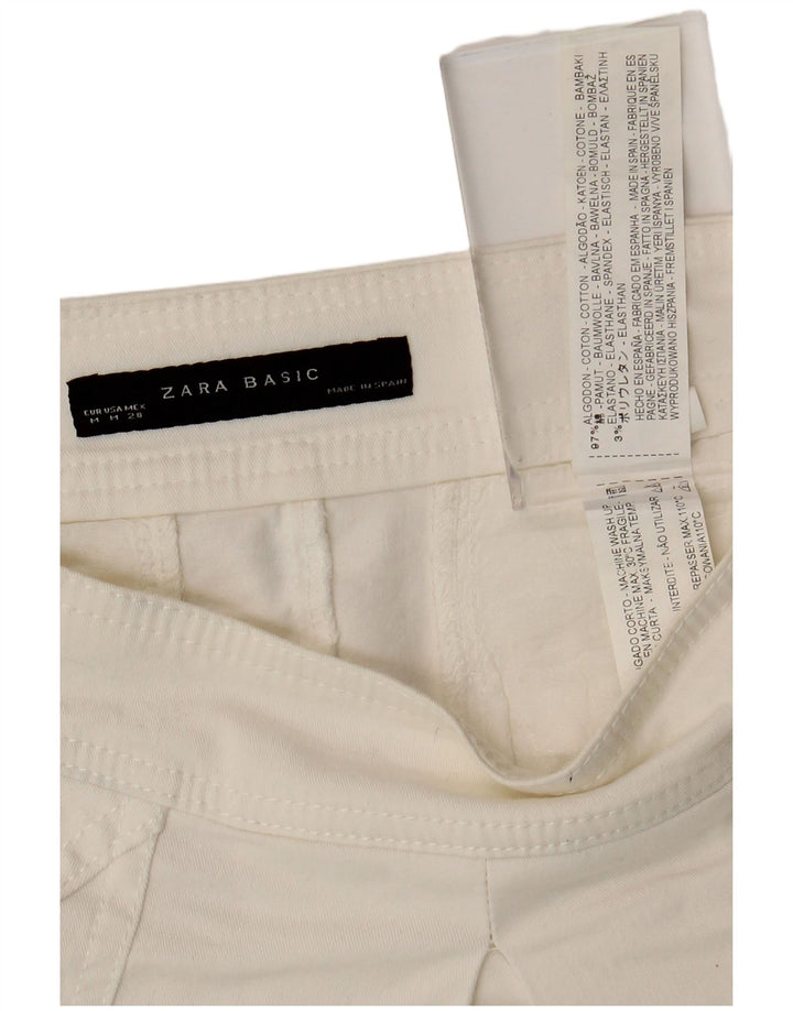 Fustă A-Line Femei Zara Medium W28 Bumbac Alb