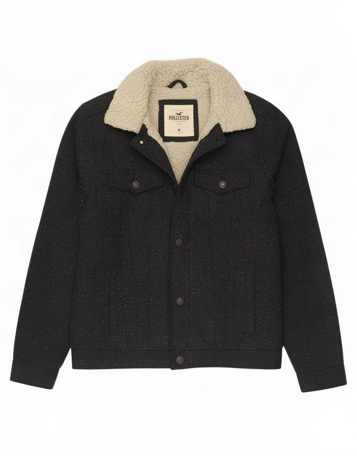 Jachetă Sherpa Hollister pentru bărbați UK 38 Medium Gri Poliester
