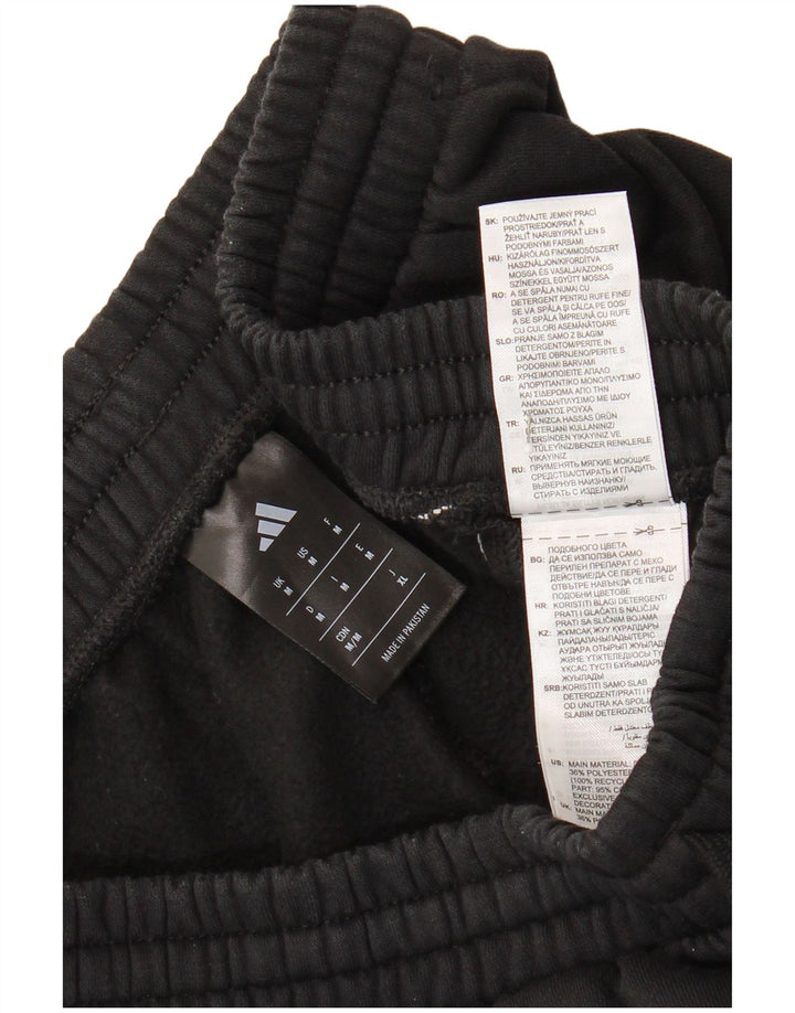 Pantaloni de trening pentru bărbați Adidas Pantaloni de jogging, bumbac mediu negru