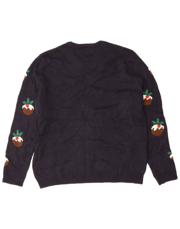 Pulover pentru femei Marks & Spencer cu decolteu triplu UK 16, mare, bleumarin