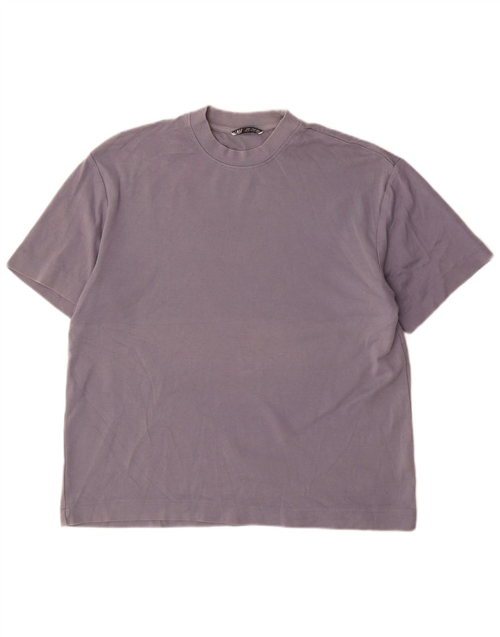 Tricou pentru bărbați Zara Top din bumbac albastru mediu