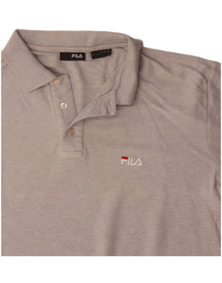 Tricou polo Fila pentru bărbați, mare, gri, bumbac