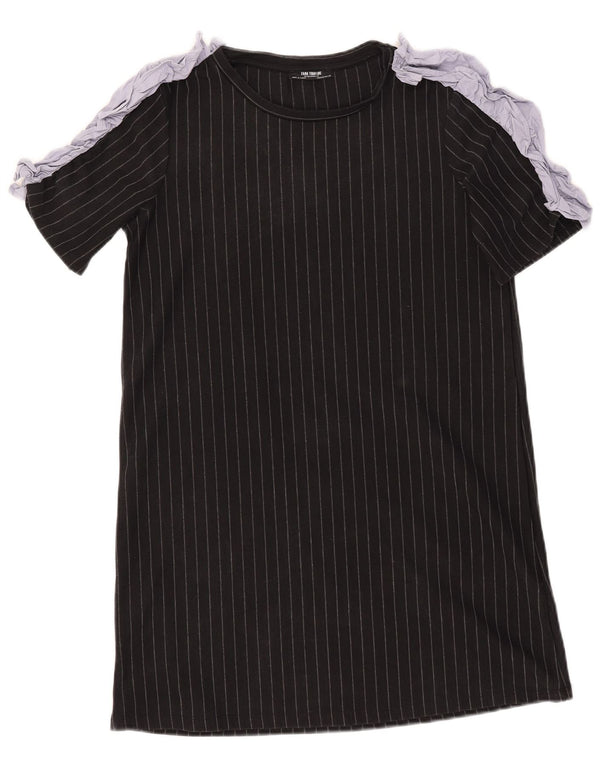 Rochie tricou pentru femei Zara UK 12 Medium Black Pinstripe