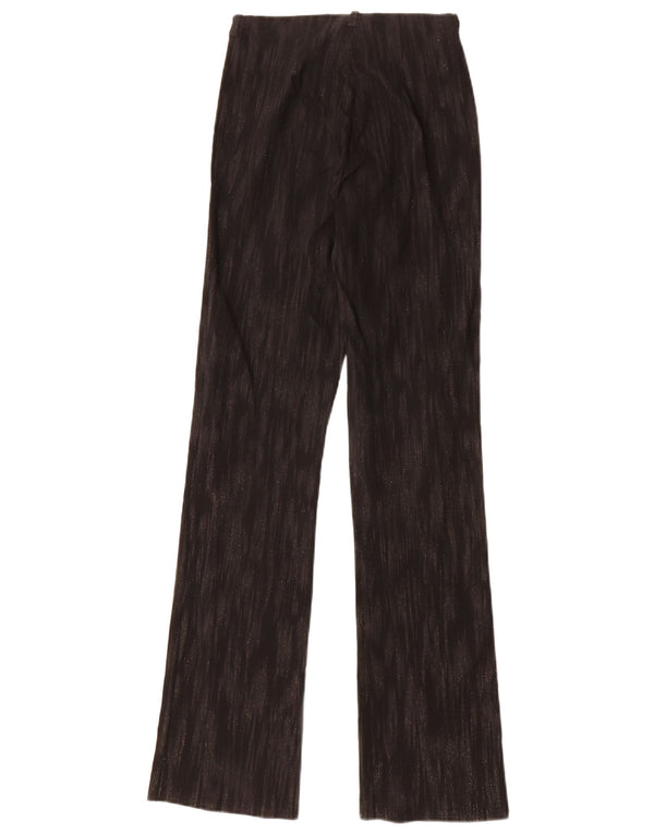 Pantaloni vintage pentru femei Bootcut Casual UK 8 Mici W26 L31 Negru cu dungi