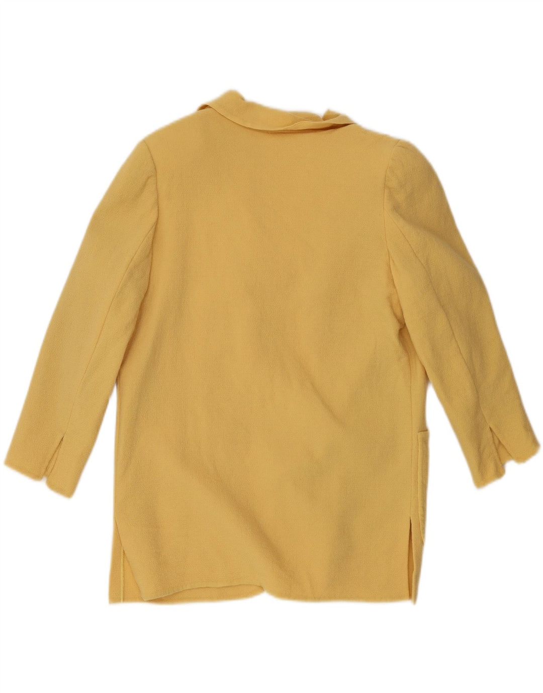 DAPHNE Womens 3/4 Sleeve Open Blazer Jacket UK 14 Medium Yellow Vintage Daphne and Second-Hand Daphne from Messina Hembry 
