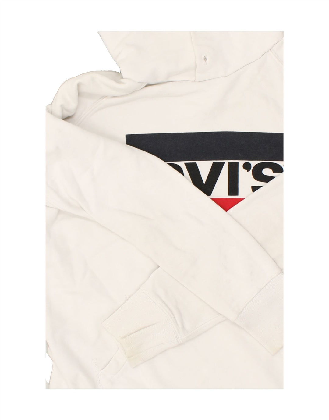 LEVI'S Mens Graphic Hoodie Jumper XS White Cotton | Vintage Levi's | Thrift | Second-Hand Levi's | Used Clothing | Messina Hembry 