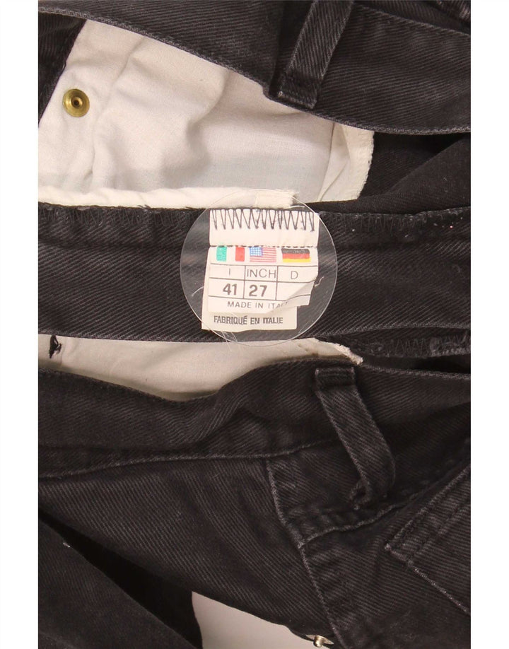 Blugi conici pentru femei Roccobarocco W27 L31 bumbac negru