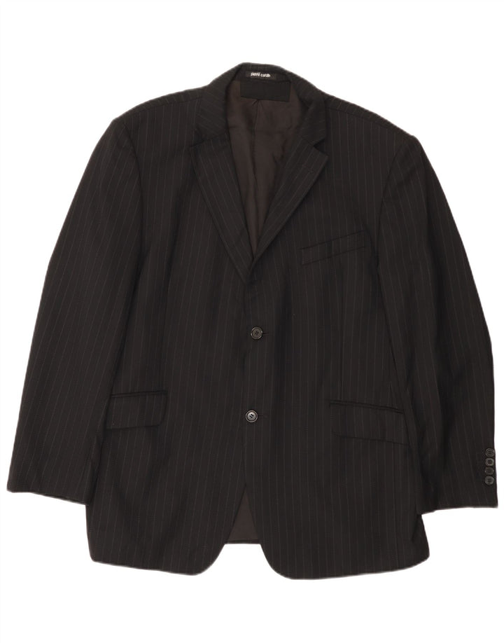 PIERRE CARDIN Jachetă pentru bărbați cu 2 nasturi, UK 38 Medium Black Pinstripe