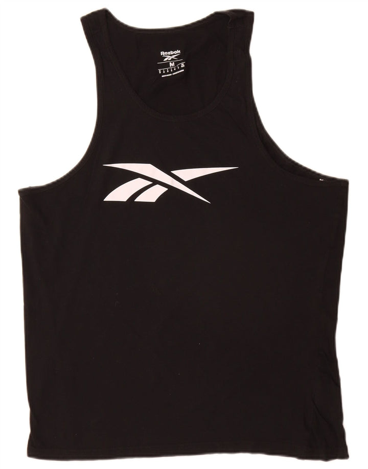 Vestă grafică pentru bărbați Reebok, bumbac mediu negru
