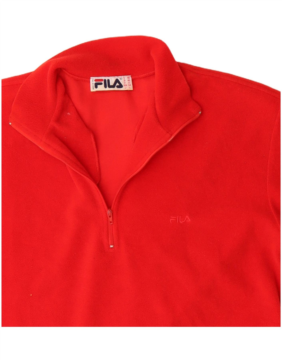 Pulover Fila pentru bărbați, cu fermoar și gât, din lână IT 48 Poliester roșu mediu
