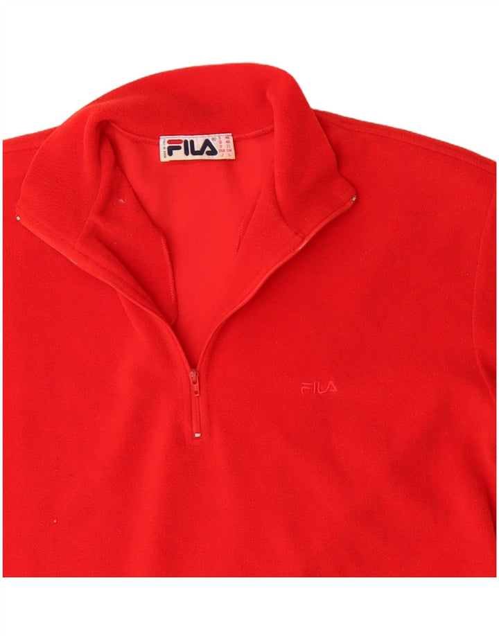 Pulover Fila pentru bărbați, cu fermoar și gât, din lână IT 48 Poliester roșu mediu