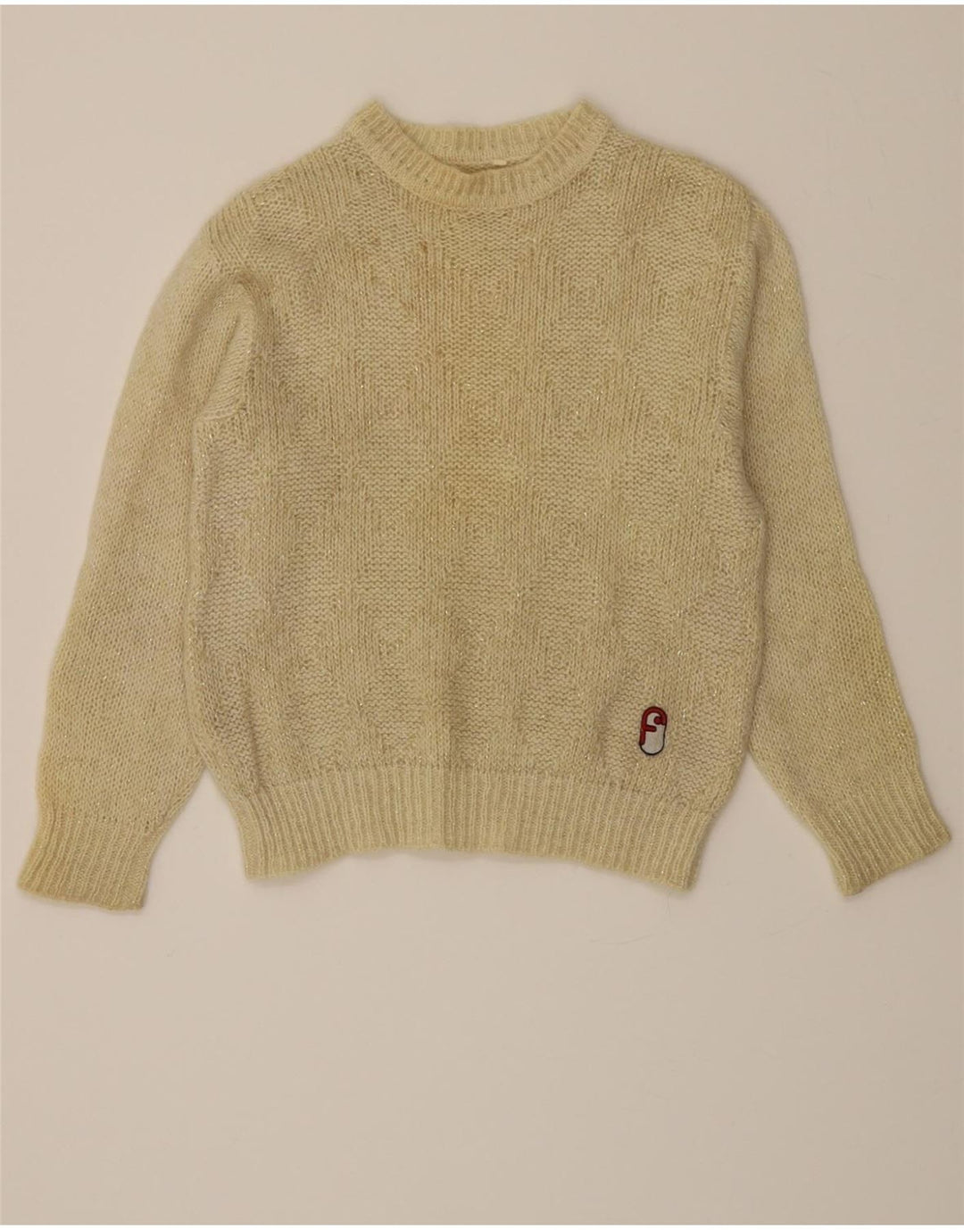 VINTAGE Womens Boat Neck Jumper Sweater IT 46 Large Off White Vintage Vintage and Second-Hand Vintage from Messina Hembry 