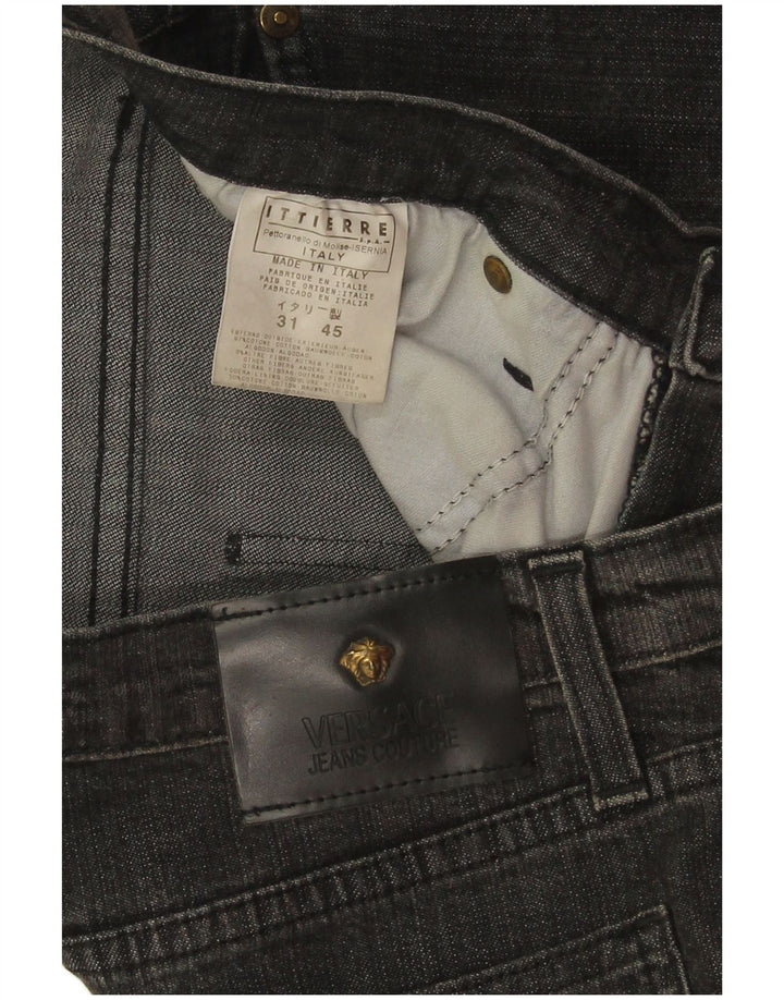 Blugi drepti pentru femei Versace IT 45 Medium W31 L30 Bumbac negru