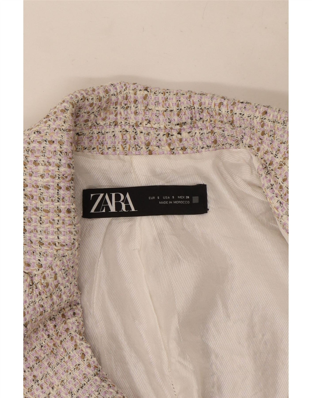 Jachetă pentru femei Zara la două piepturi, UK 10, Bej, pete