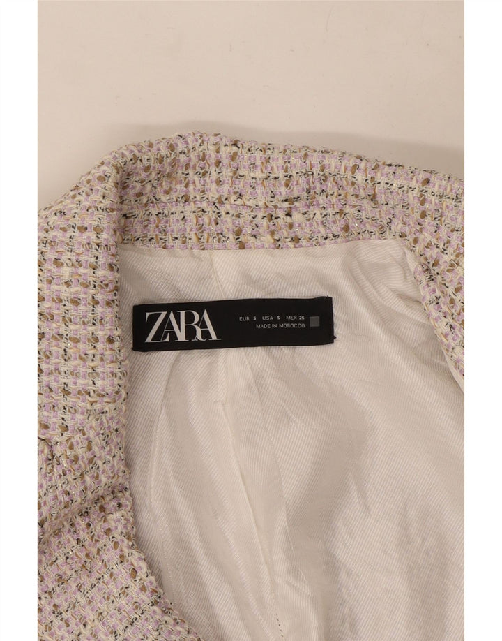 Jachetă pentru femei Zara la două piepturi, UK 10, Bej, pete