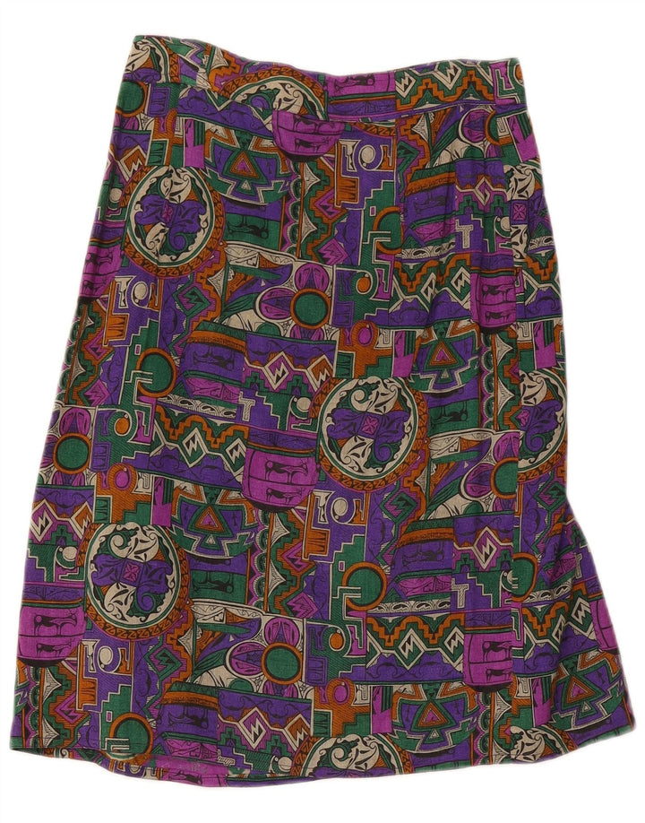 Fusta Wrap pentru femei Vintage W28 Medium Multicolor Geometric