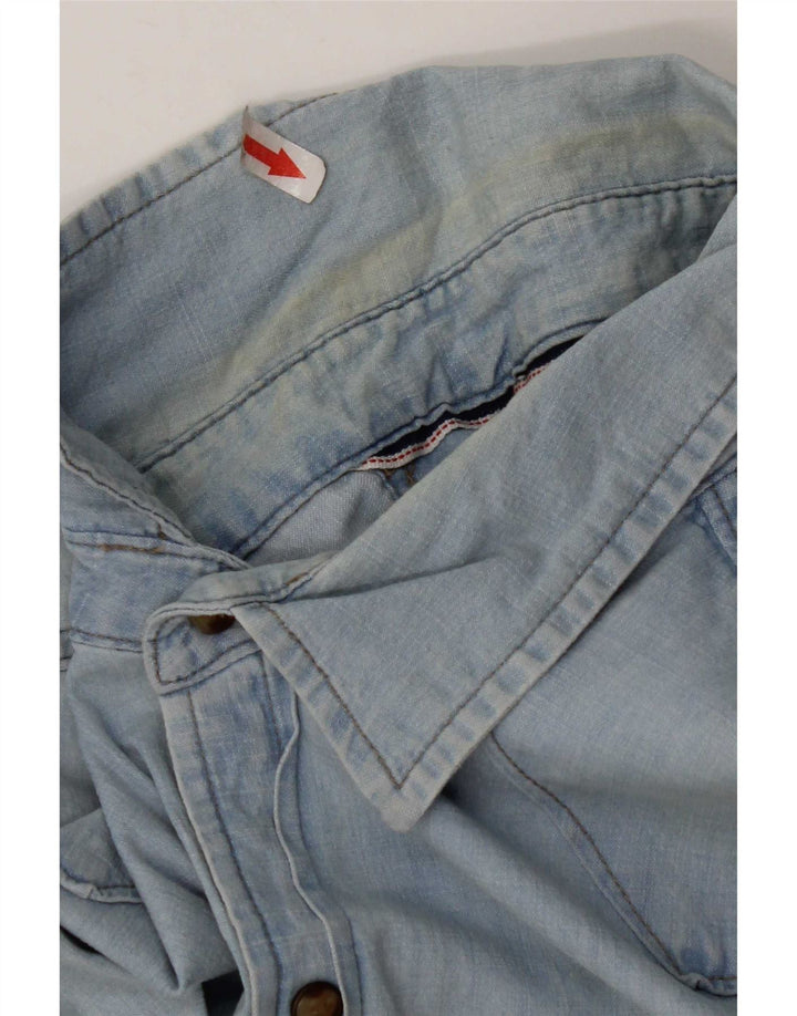 Cămașă din blugi pentru bărbați Wrangler, bumbac albastru mediu