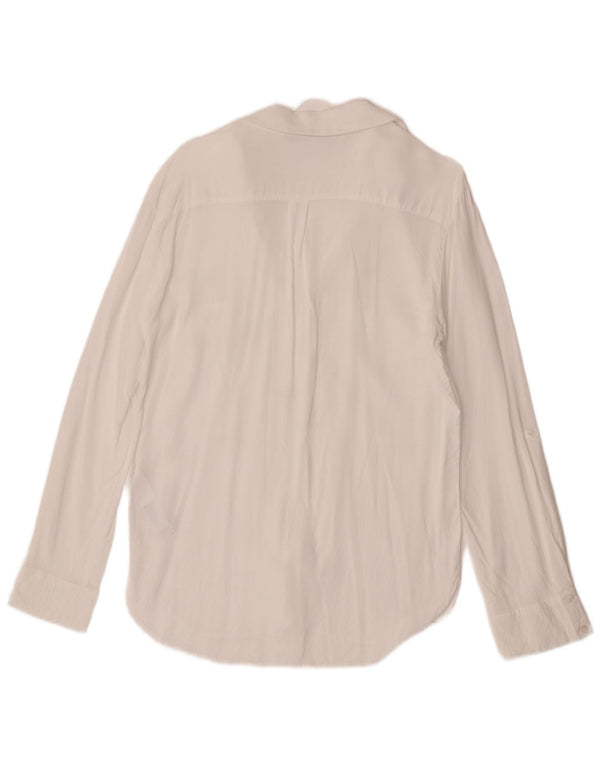 Bluză cămașă pentru femei Zara UK 12 Medium White Viscose