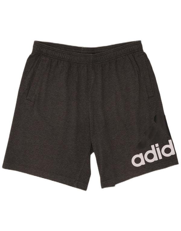 Pantaloni scurți sport grafic Adidas pentru bărbați, mari, gri, bumbac