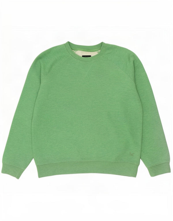 Crew Clothing Hanorac supradimensionat pentru femei Pulover UK 10 Bumbac verde mic
