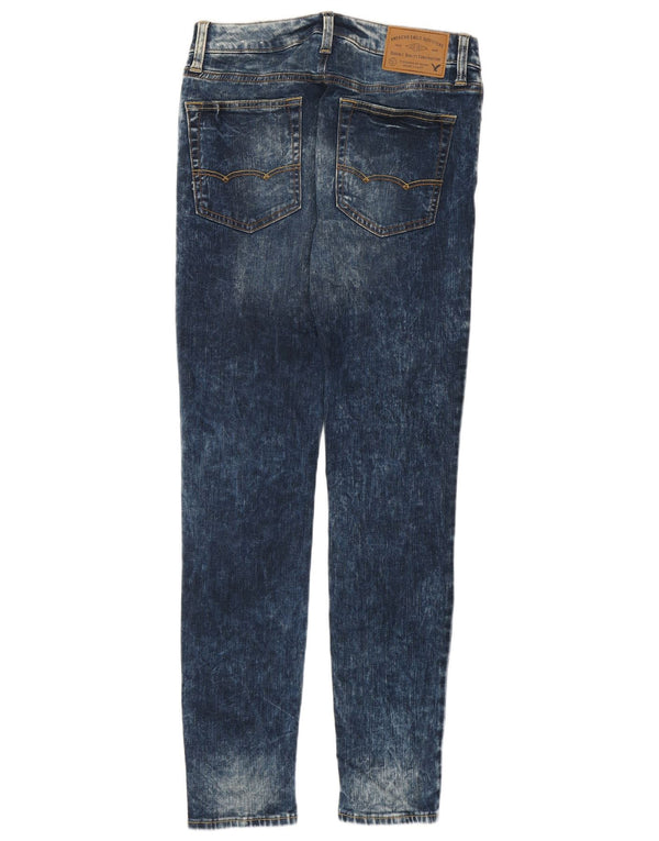 Blugi super skinny pentru bărbați American Eagle Acid Wash W31 L32 Bumbac bleumarin