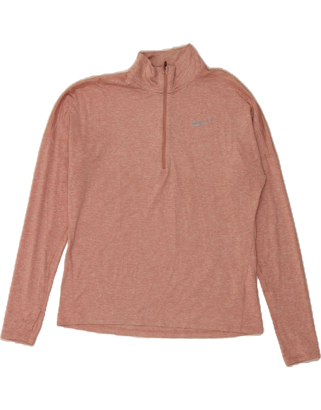 NIKE Womens Dri Fit Pullover Tracksuit Top UK 14 Medium Pink Flecked Vintage Nike and Second-Hand Nike from Messina Hembry 