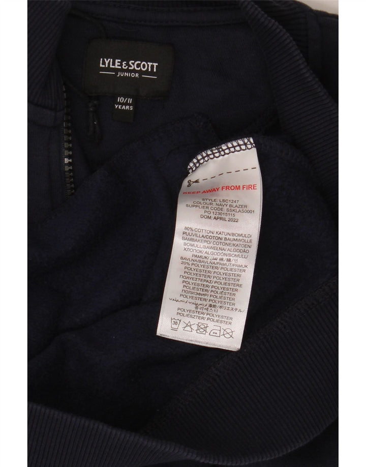 Jachetă de trening Lyle & Scott pentru băieți 10-11 ani, bumbac, albastru bleumarin