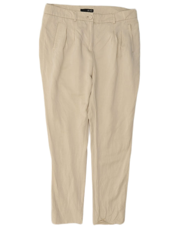 Pantaloni chino slim cu talie înaltă pentru femei Liu Jo IT 42 Medium L32 L27 Bej