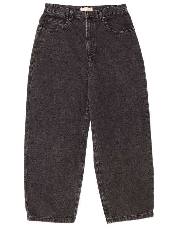 Blugi conici largi Topshop pentru femei W32 L30 poliester negru