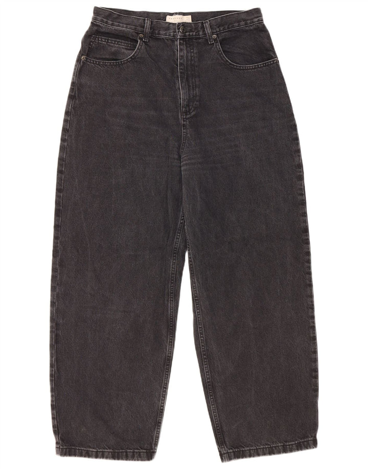 Blugi conici largi Topshop pentru femei W32 L30 poliester negru