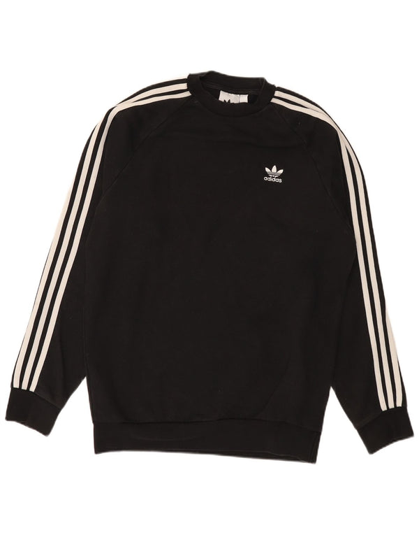 Hanorac pentru bărbați Adidas Regular Fit Pulover mic, negru, bumbac, sport