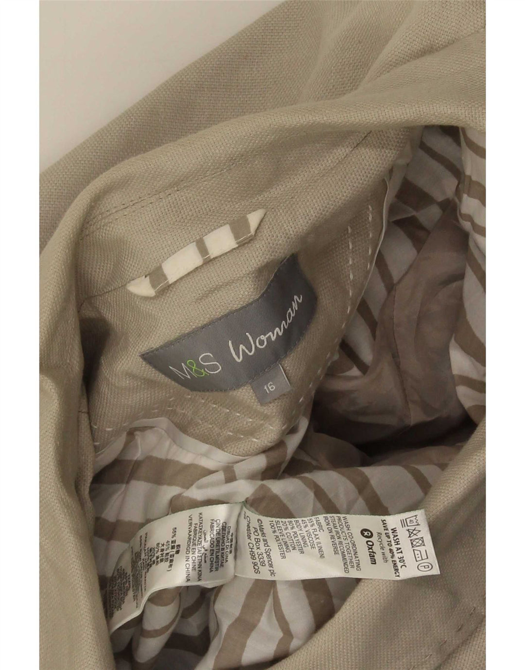 Sacou Marks & Spencer pentru femei, cu 3 nasturi, UK 16, mare, verde, in