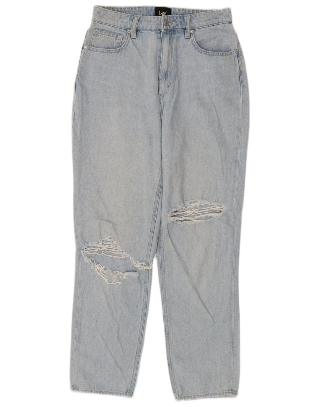 Blugi conici învechiți pentru femei Lee High-Moms US 8 Medium W26 L27 Albastru