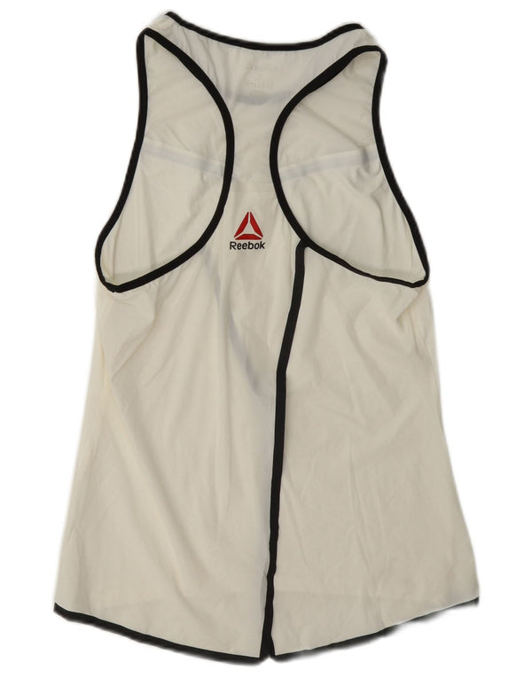 Top cu vestă grafică Reebok pentru femei UK 8/10 Small White
