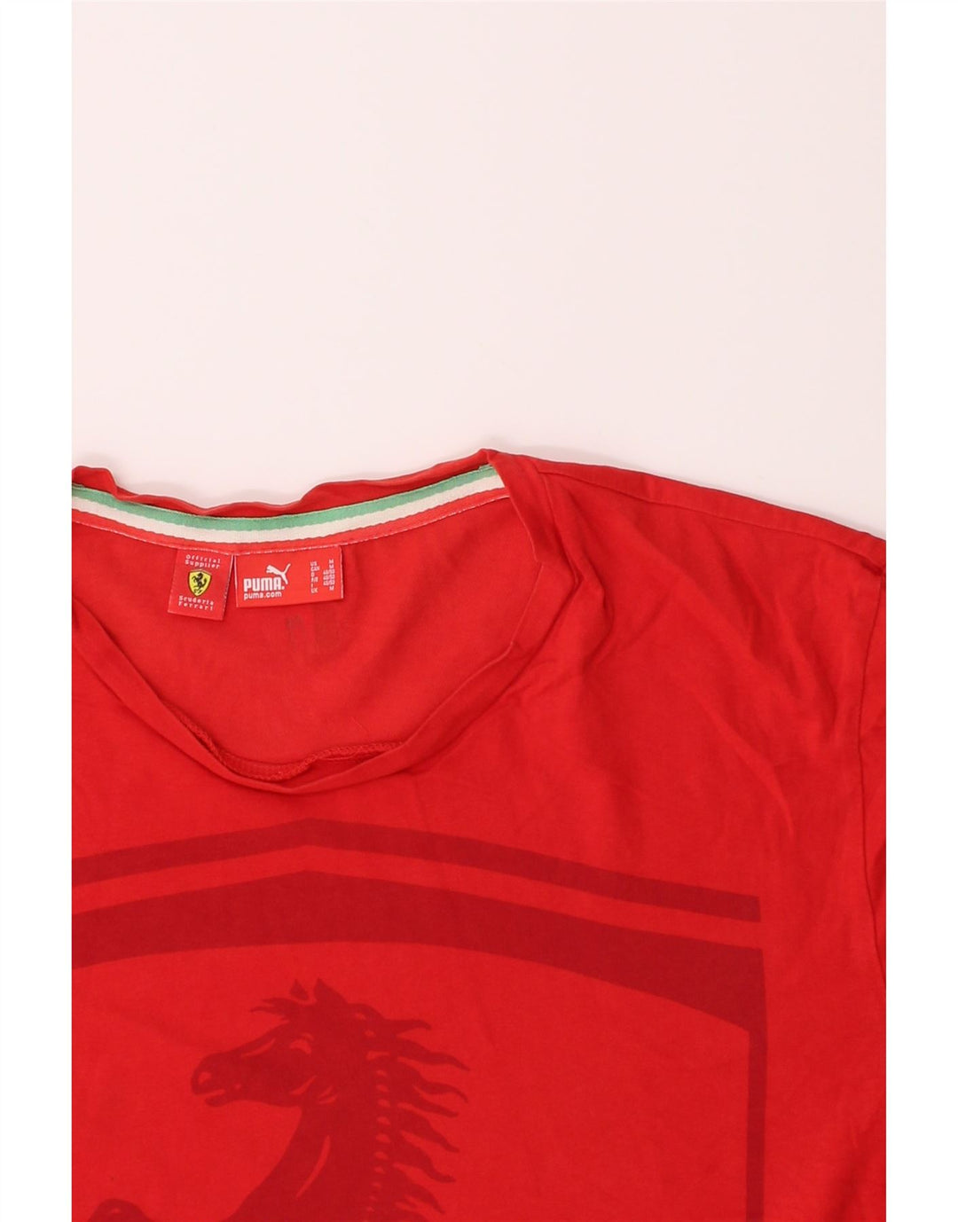 PUMA Mens Ferrari Graphic T-Shirt Top Medium Red Vintage Puma and Second-Hand Puma from Messina Hembry 