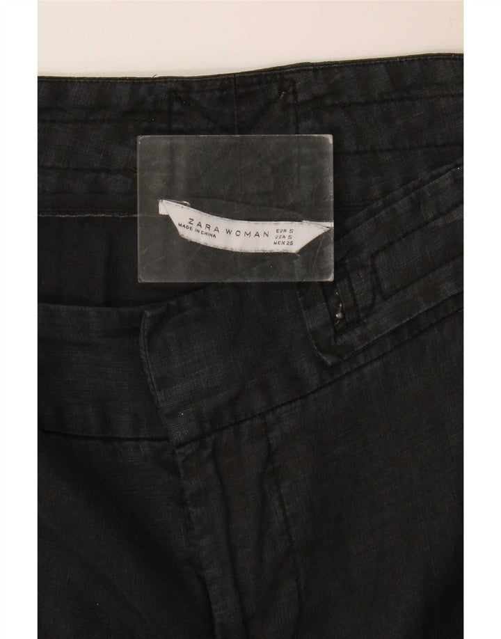 Pantaloni casual pentru femei Bootcut Zara Mici W26 L30 Negri