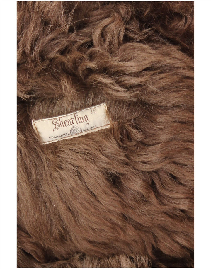 Palton din shearling pentru femei IT 48 XL maro din shearling