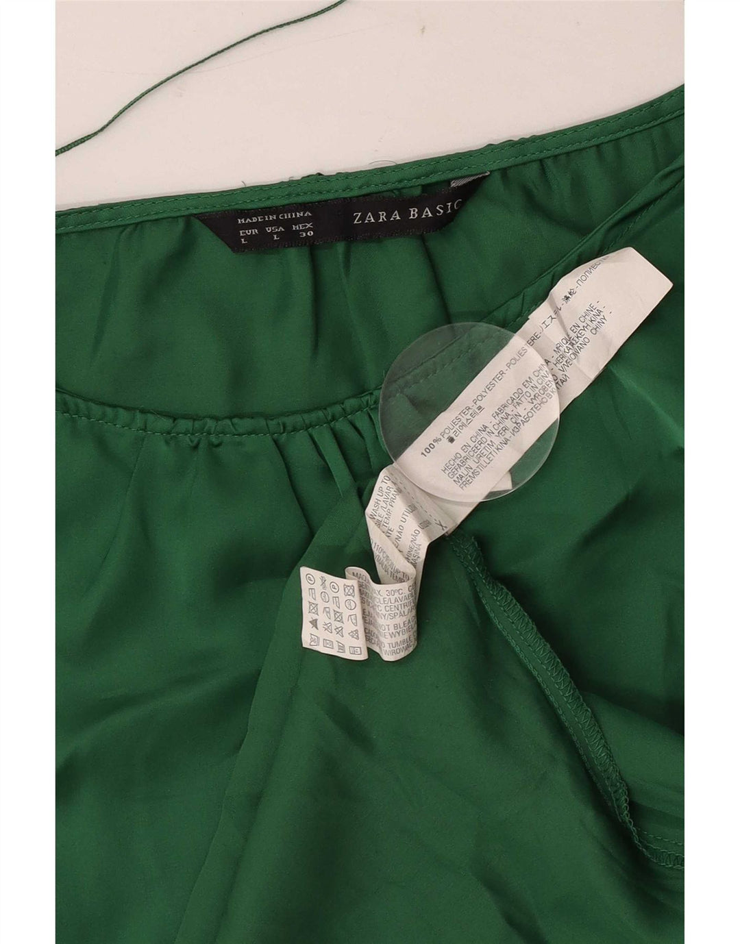 Bluză pentru femei Zara UK 14 Poliester verde mare