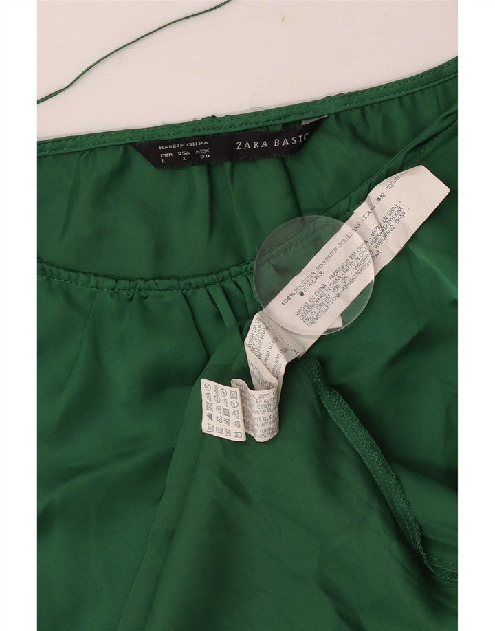 Bluză pentru femei Zara UK 14 Poliester verde mare
