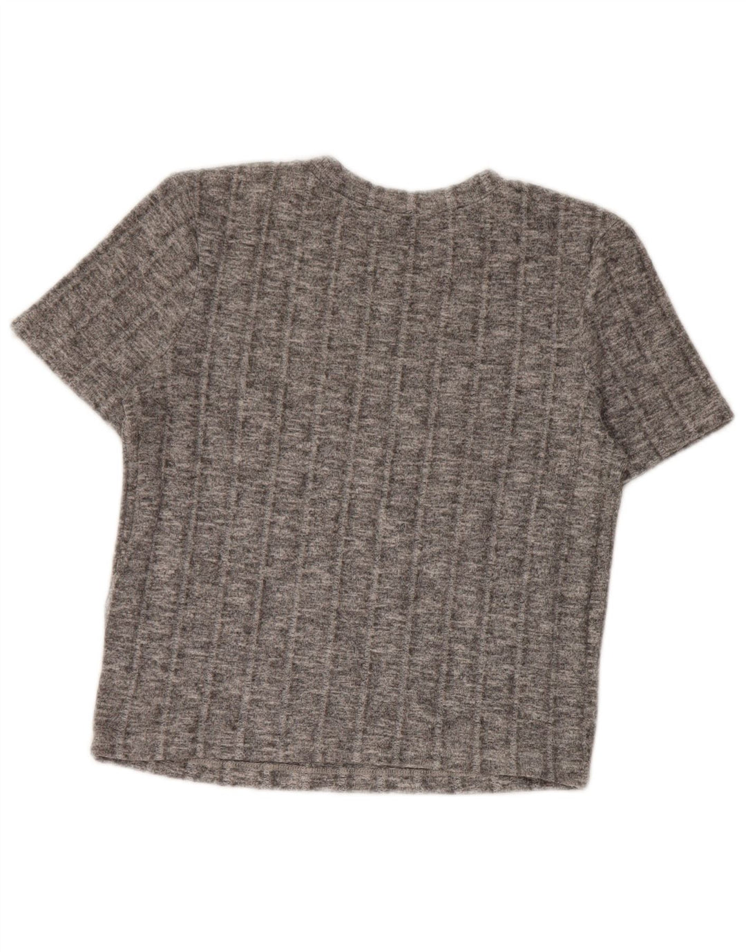 Tricou Crop pentru femei Zara UK 10 Poliester cu pături gri mici