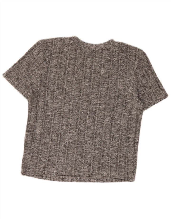 Tricou Crop pentru femei Zara UK 10 Poliester cu pături gri mici