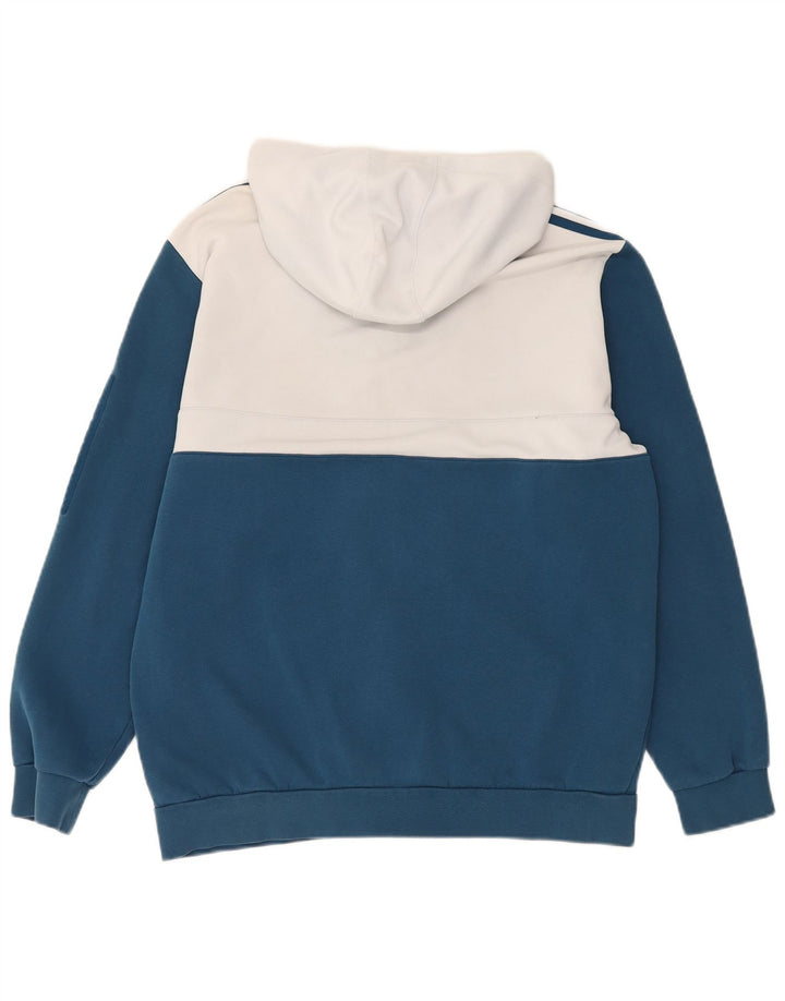 Pulover cu capota cu fermoar Adidas pentru bărbați, mare, albastru, poliester