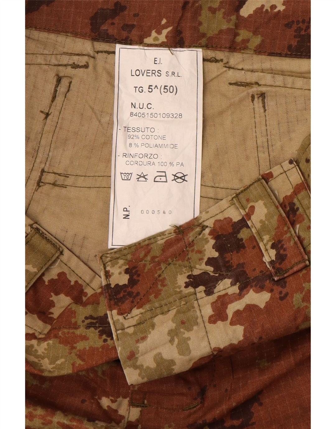 Pantaloni cargo drepți pentru bărbați VINTAGE IT 50 Large W32 L31 Bej Camuflaj