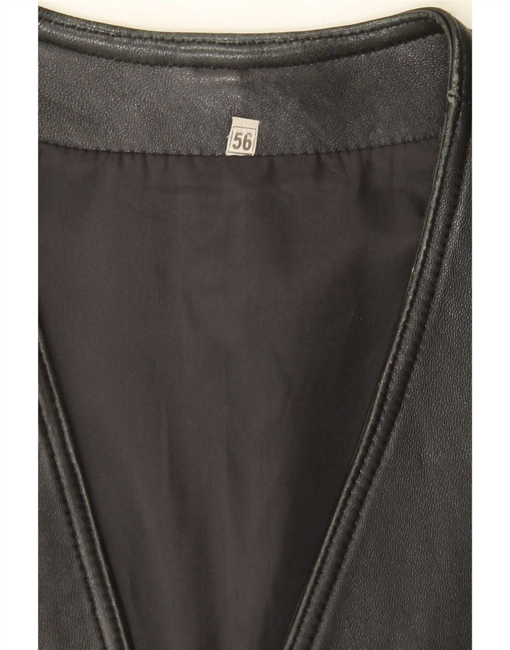 Vestă din piele vintage pentru bărbați IT 56 3XL neagră