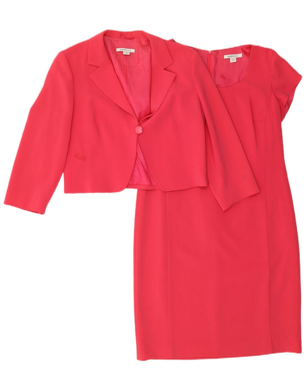Marella Womens 1 Button 2 Piece Set UK 14 Large Pink Triacetate