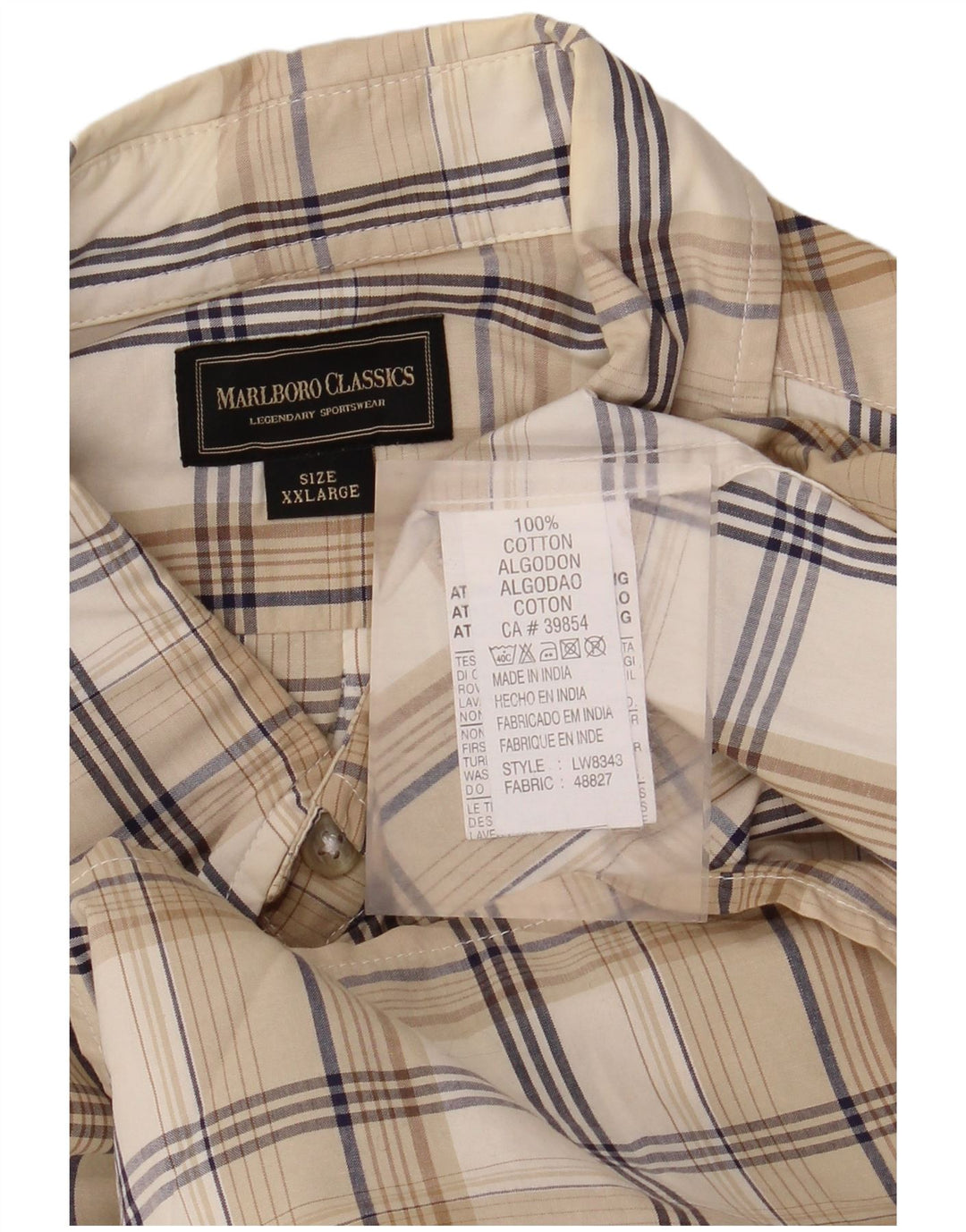 Cămașă pentru bărbați Marlboro Classics 2XL, bej, din bumbac